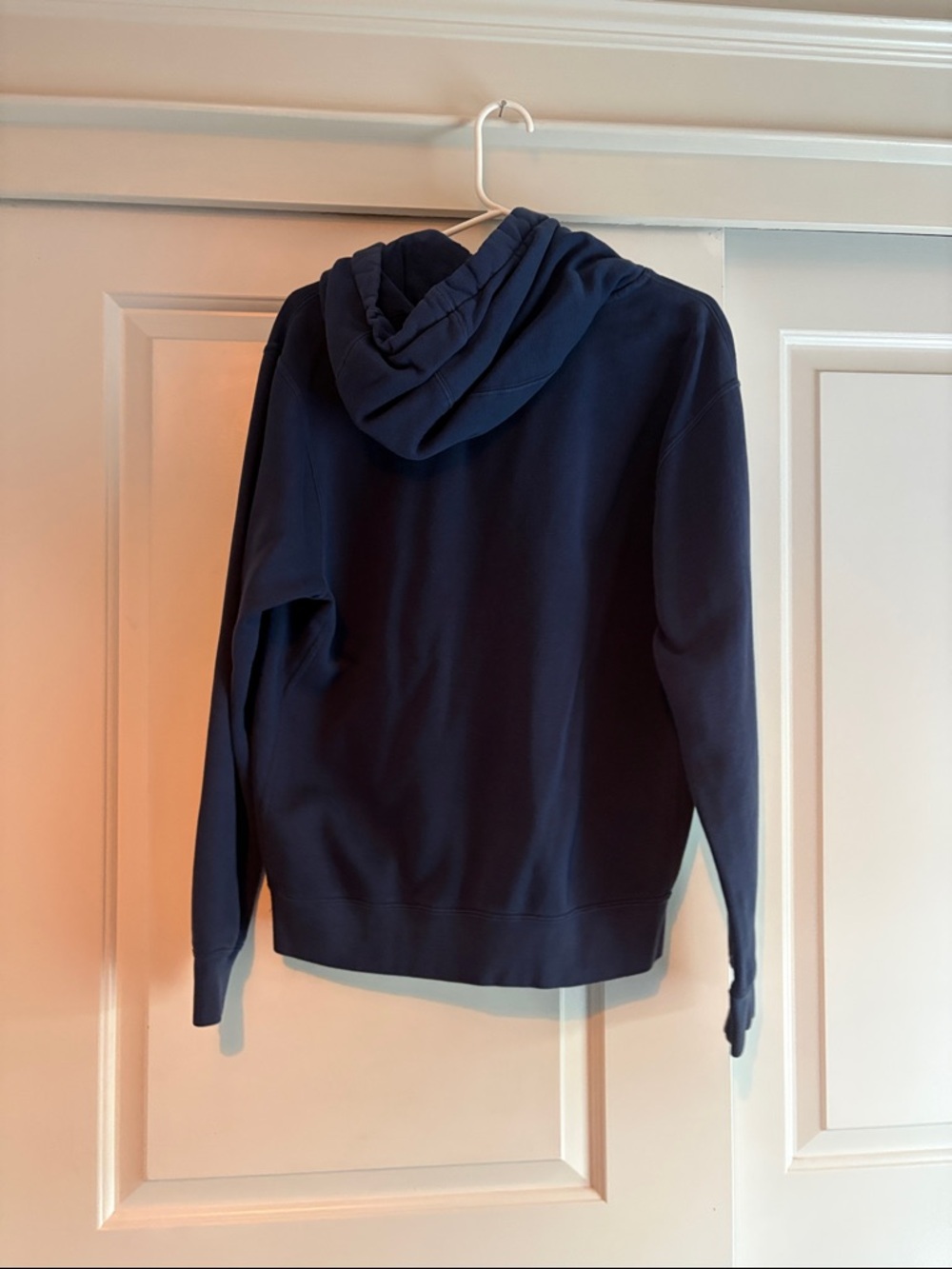 Nike Navy Blue Pullover Hoodie with Small Swoosh - Picture 3 of 4